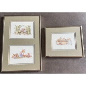 Brambly Hedge Professionally Framed Prints By Jill Barklem English Mice Rare Vtg